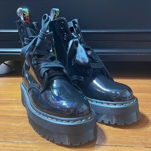 Dr. Martens Jason Boot Patent Leather Platforms in Black